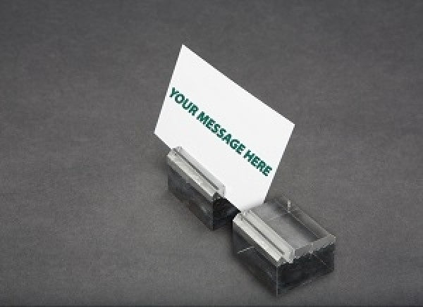 Acrylic Sign Card Holder 2" W x 1 1/2" D x 3/4" H Clear