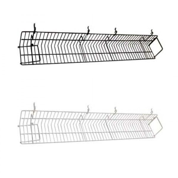 Slatwall / Gridwall Wire Shelf With Wings 47" - Available in White or Black