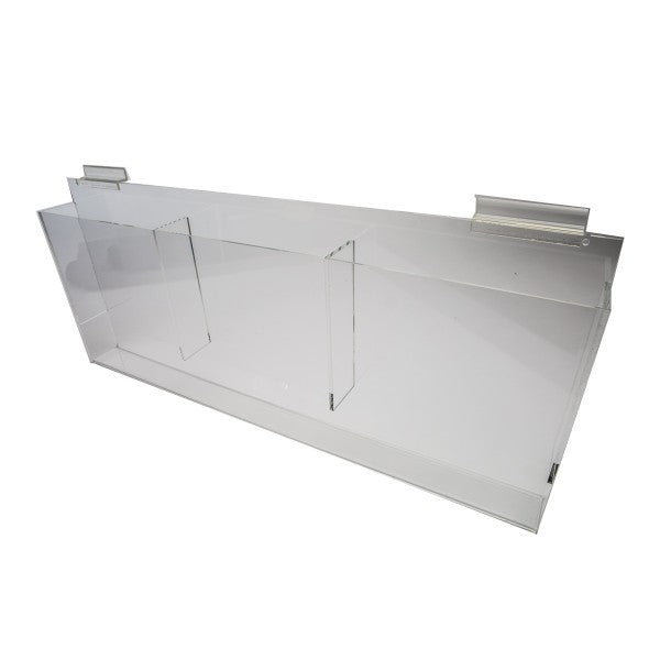 Slatwall Triple Brochure Holder 8" - 1/2" x 11" Clear