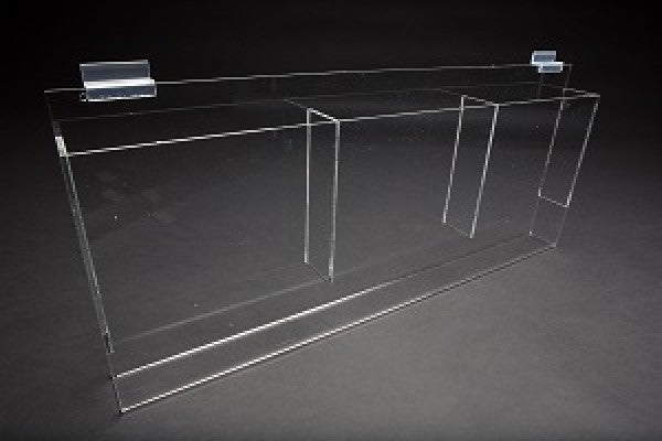 Slatwall Triple Brochure Holder 8" - 1/2" x 11" Clear