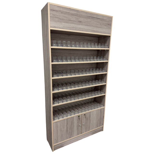 Wall Display Cabinet with Cigarette Pushers