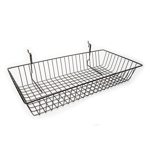 Grid/Slatwall/Pegboard Basket 24" x 12"x 4" - Available in Black or White