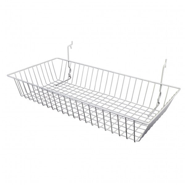 Grid/Slatwall/Pegboard Basket 24" x 12"x 4" - Available in Black or White
