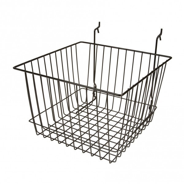 Gridwall, Slatwall, Pegboard Basket 12" x 12" x 8" - Available in Black or White