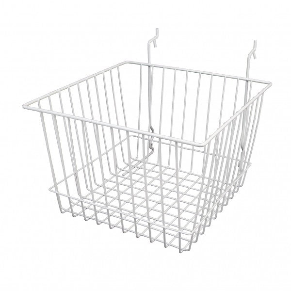 Gridwall, Slatwall, Pegboard Basket 12" x 12" x 8" - Available in Black or White