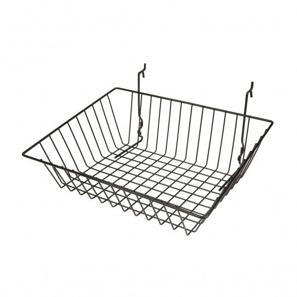 Gridwall, Slatwall, Pegboard Basket 15" x 12" x 5" - Black