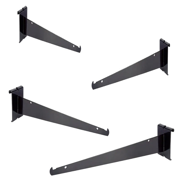 Black Gridwall Shelf Brackets - Available in Several Lengths