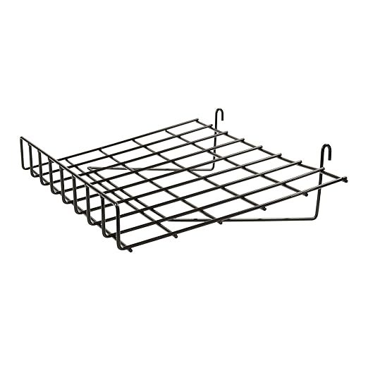 Grid Shelf 15" x 24" Slant with Lip - Available in Black or Chrome