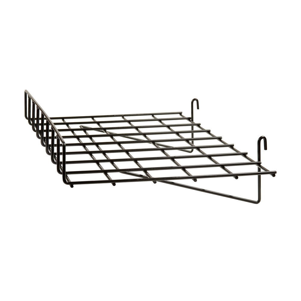 Grid Shelf 15" x 24" Straight with Lip - Available in Black or Chrome