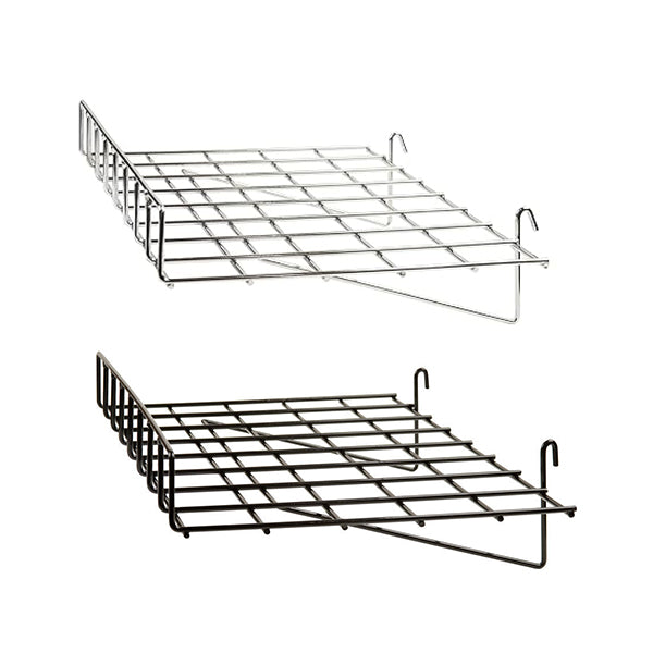Grid Shelf 15" x 24" Straight with Lip - Available in Black or Chrome