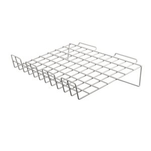 Sloping Slatwall 24" x 14" Shelf With A 3" Lip - Available in Black and White