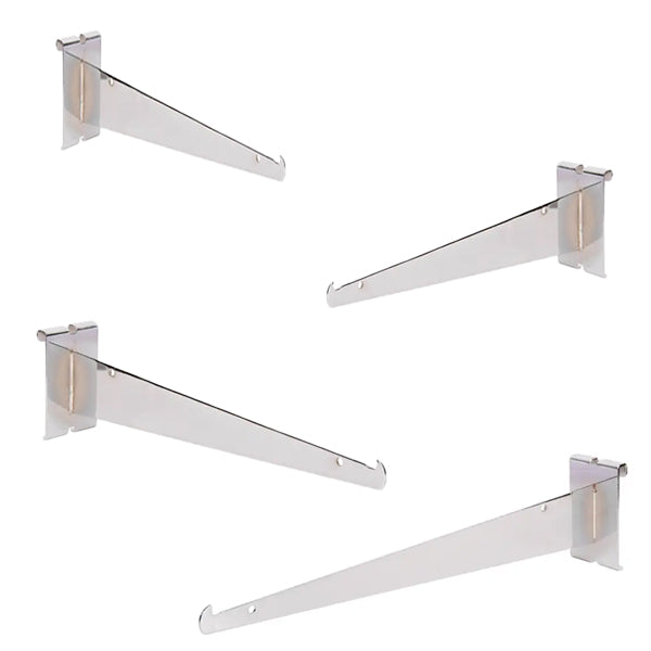 Chrome Gridwall Shelf Brackets - Available in Several Lengths