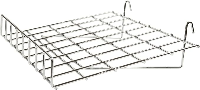 Grid Shelf 15" x 24" Slant with Lip - Available in Black or Chrome