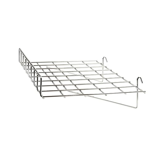 Grid Shelf 15" x 24" Straight with Lip - Available in Black or Chrome