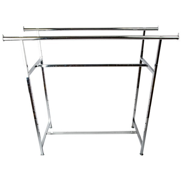 Clothing Rack Double Rail 60"L Chrome