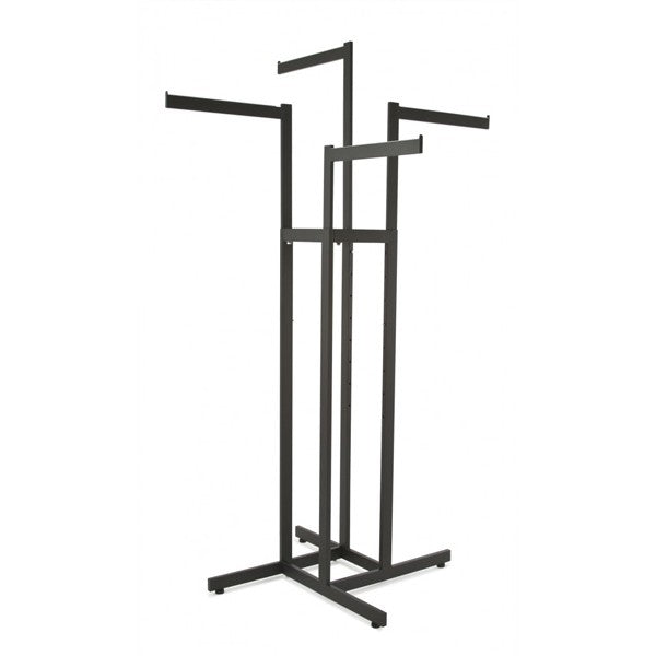 Black Clothing Rack 4 Way Rectangle Arms