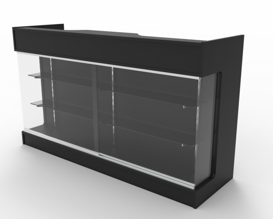 Ledgetop Counter with Showcase Front - 6' Black