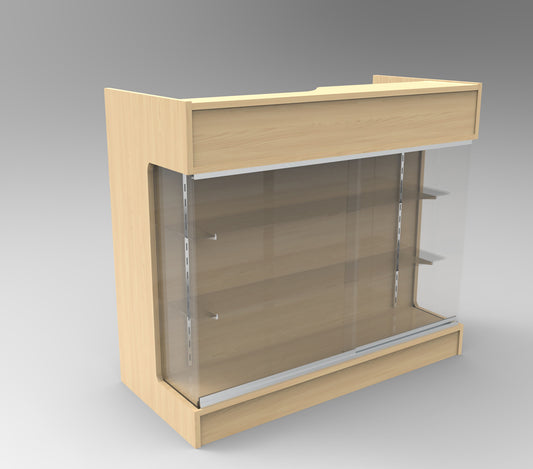 Ledgetop Counter with Showcase Front - 4' Maple