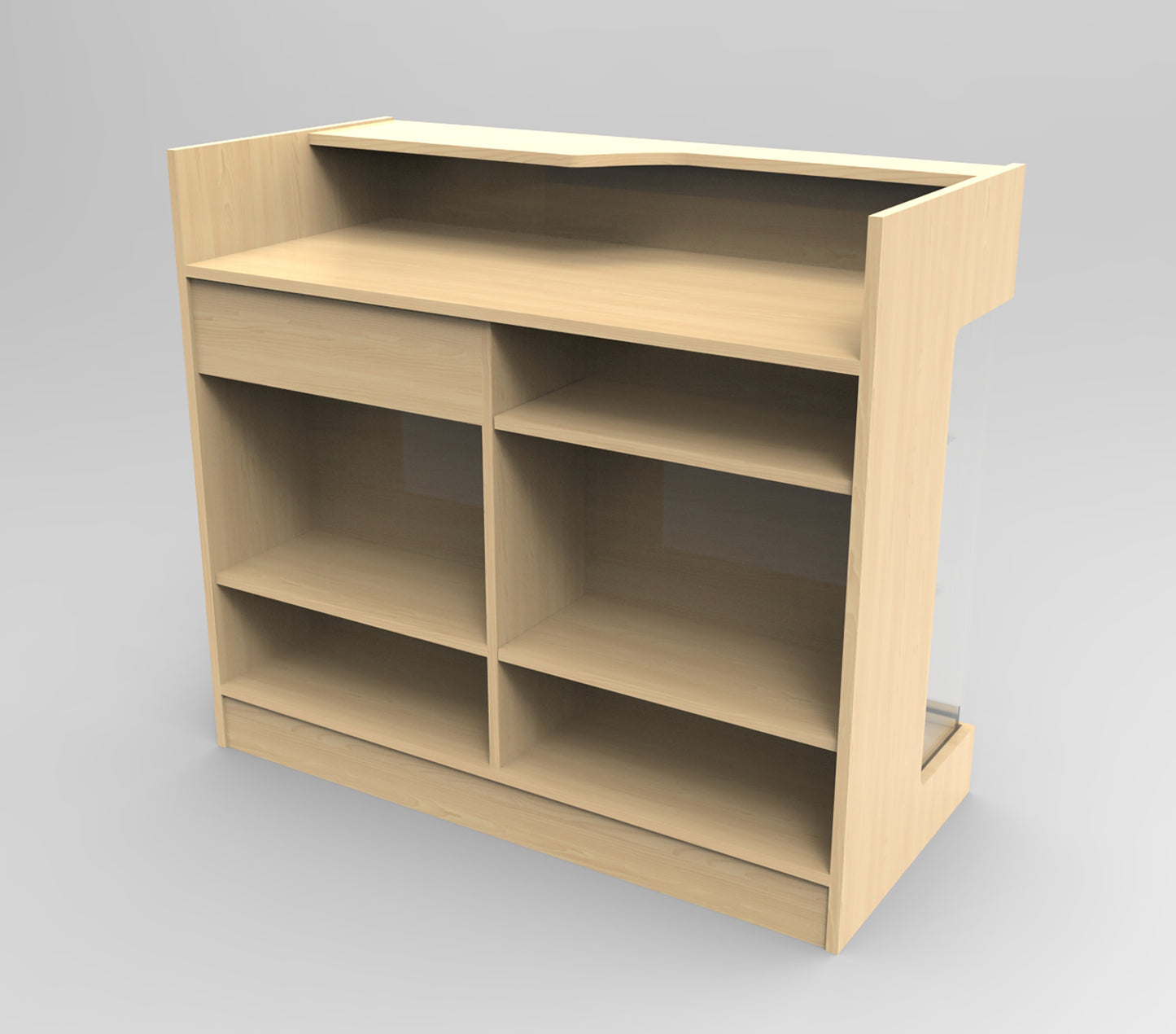 Ledgetop Counter with Showcase Front - 4' Maple