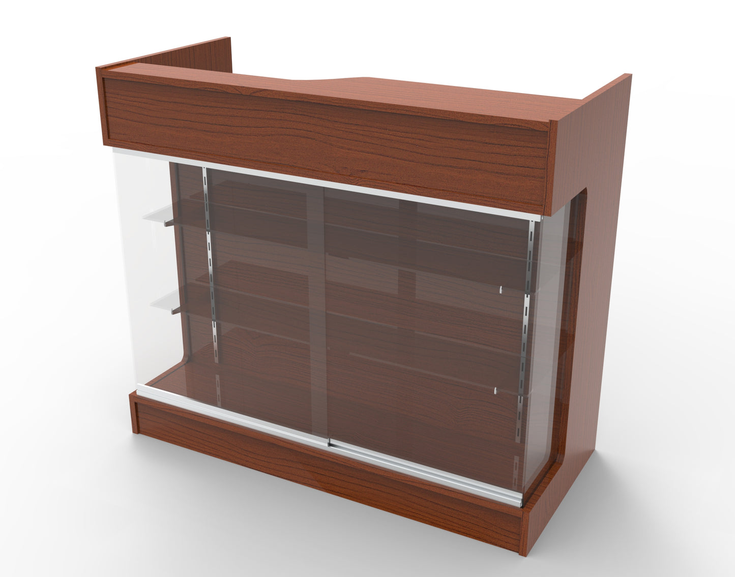 Ledgetop Counter with Showcase Front - 4' Cherry
