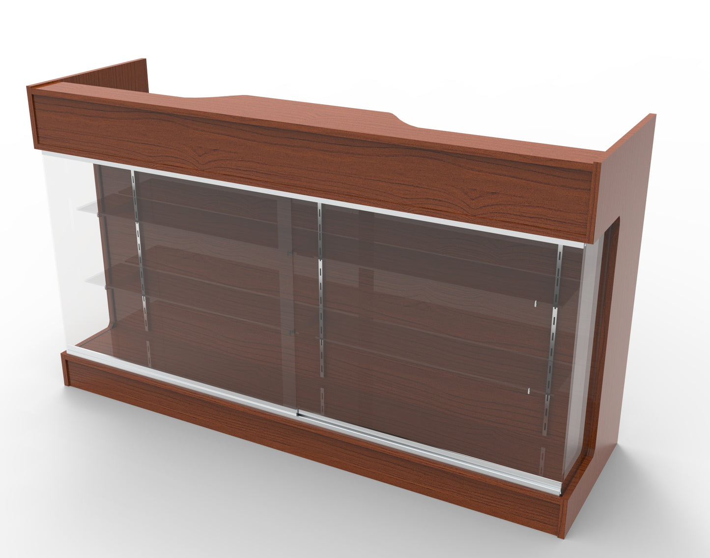 Ledgetop Counter with Showcase Front - 6' Cherry