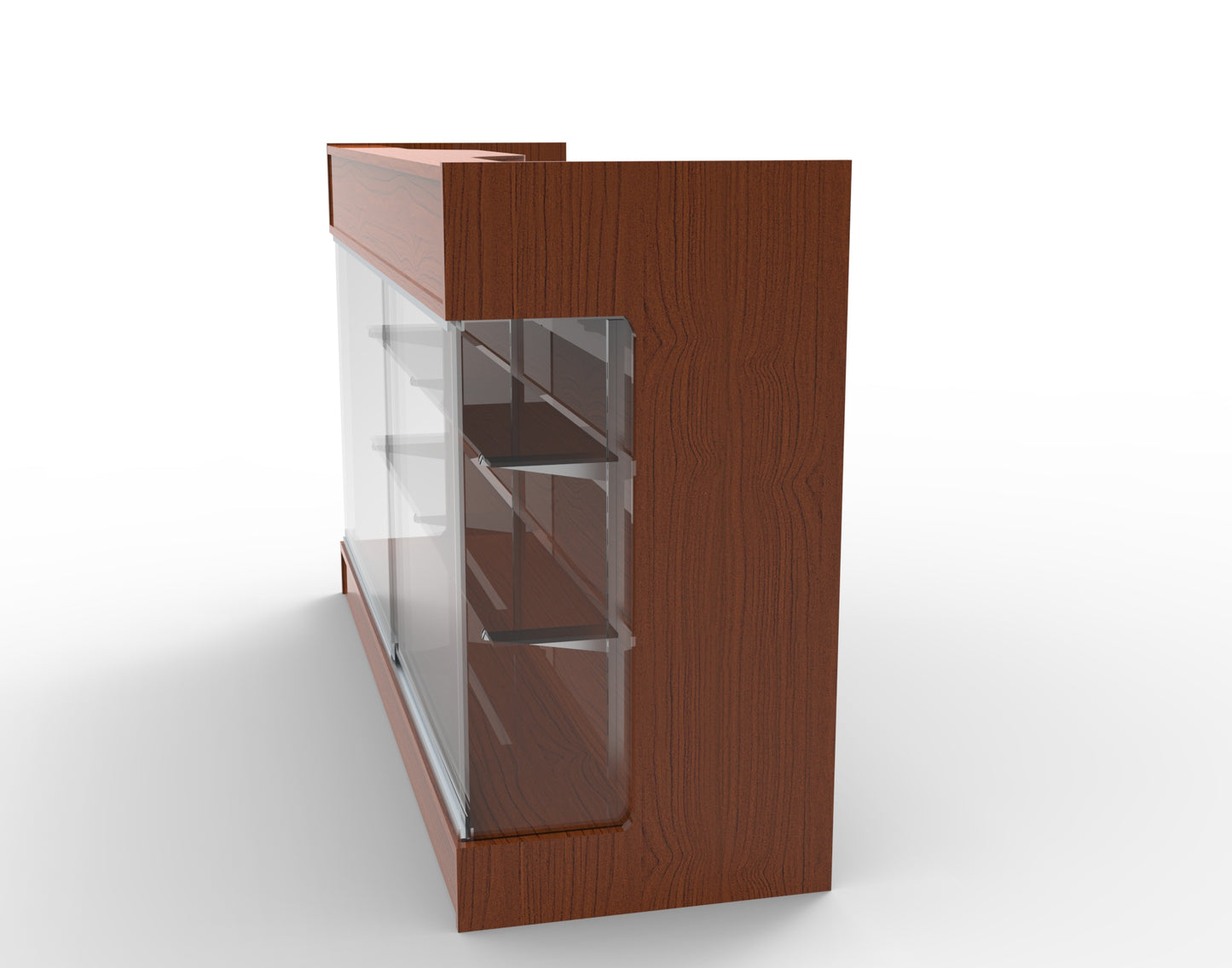 Ledgetop Counter with Showcase Front - 6' Cherry