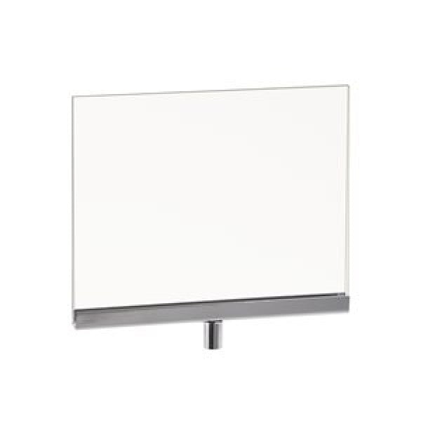 Acrylic Sign Holder 7" W x 5 1/2" H With Chrome Channel For Stem Mount