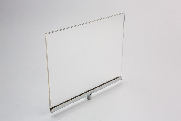 Acrylic Sign Holder With Chrome Channel For Stem Mount Horizontal 8.5x11