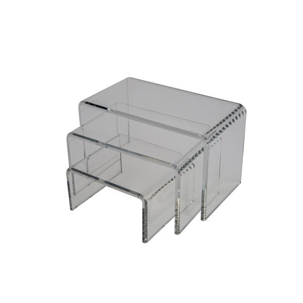 Set of 3 Riser Beveled Clear Riser Set