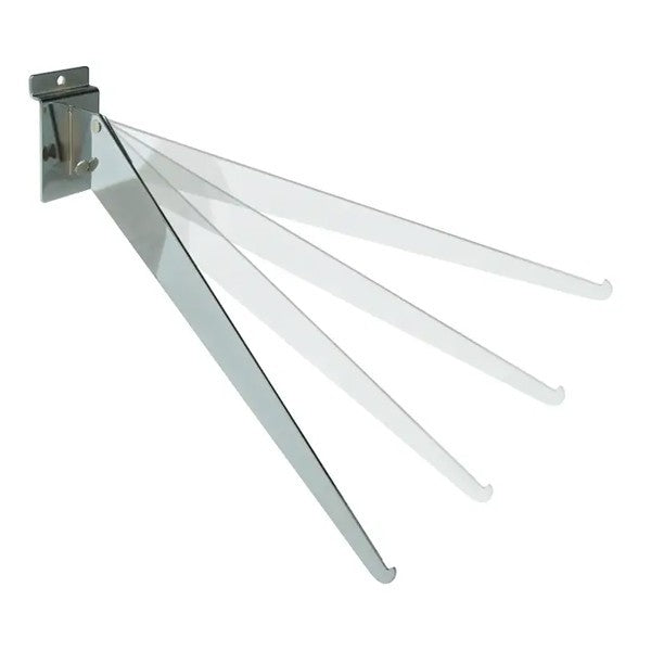 Slatwall Adjustable Bracket Chrome - Available in 12" and 14" Length