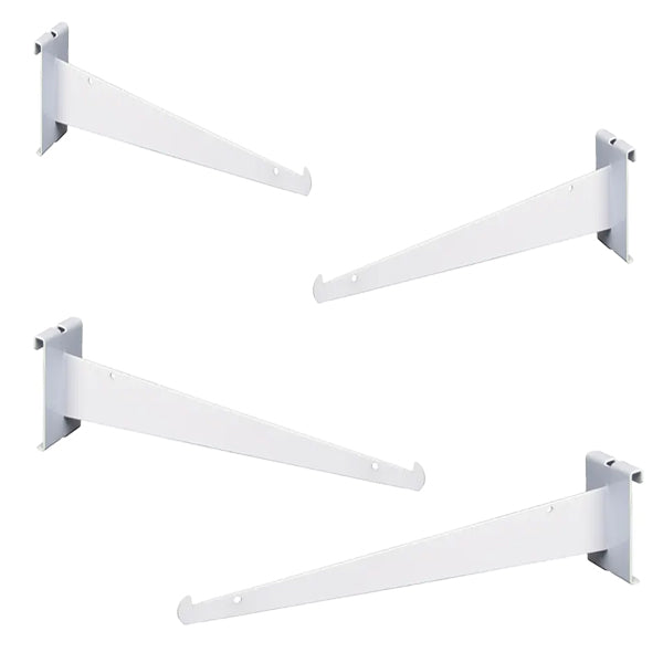 White Gridwall Shelf Brackets - Available in Several Lengths