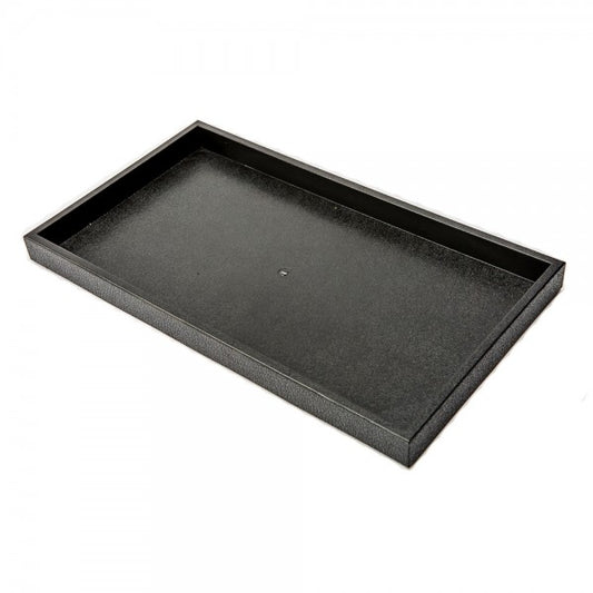 Stackable Plastic Tray 1" Black: 14 3/4"W x 8 1/4"D x 1"H