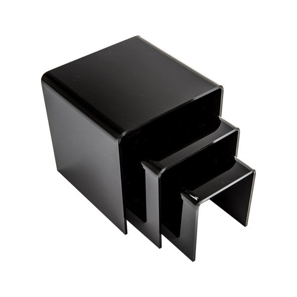 Acrylic Risers Black | Tebo Store Fixtures
