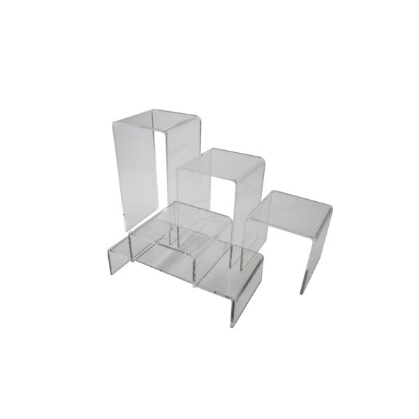 Clear Acrylic 5 Piece Riser Set - Assorted Sizes | Tebo Fixtures