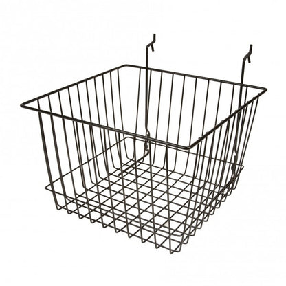 Gridwall, Slatwall, Pegboard Basket 12" x 12" x 8" - Available in Black or White