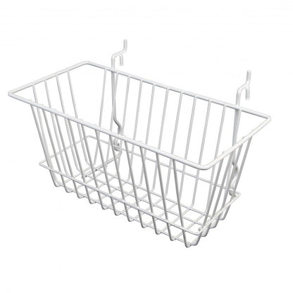 Gridwall, Slatwall, Pegboard Basket 12" x 6" x 6" - Available in White, Chrome or Black