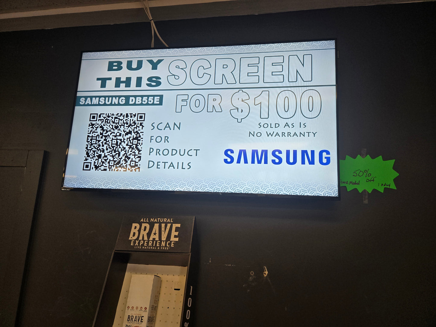Floor Model Samsung 55" DB55E Digital Signage Screen