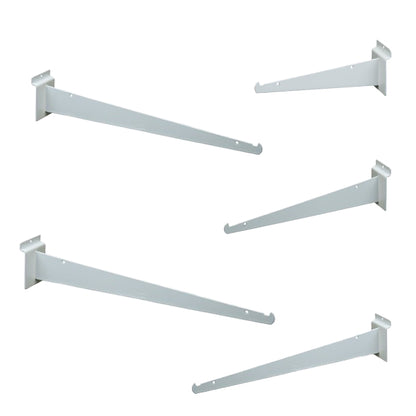 White Slatwall Shelf Brackets - Available in Several Lengths