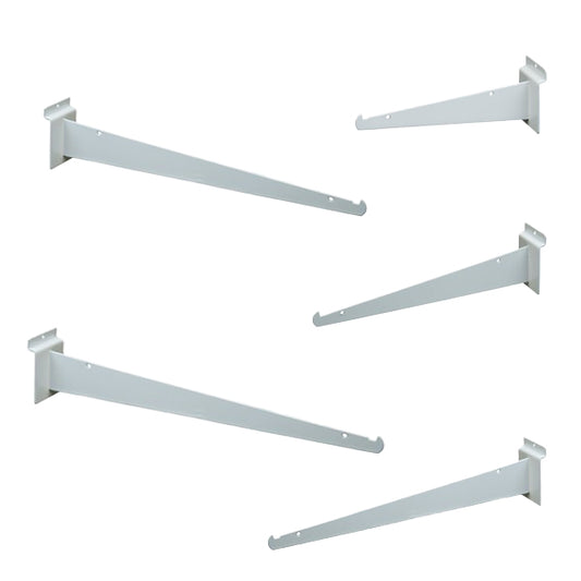 White Slatwall Shelf Brackets - Available in Several Lengths