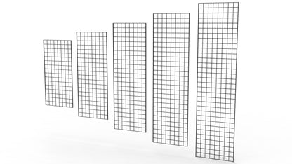 All 2 Ft Wide Black Gridwall Panels Available in Several Heights