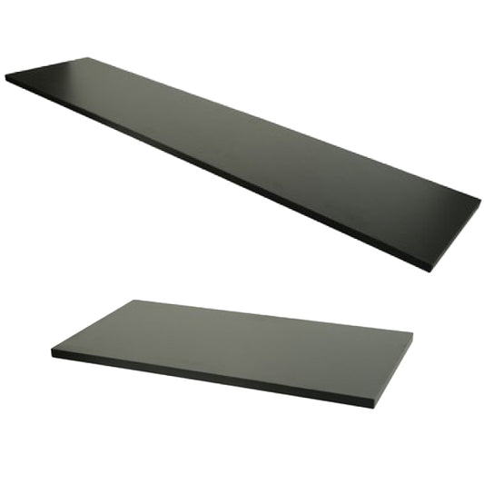 Black Melamine Wood Shelf 12" D - Available in 24" and 48" Lengths