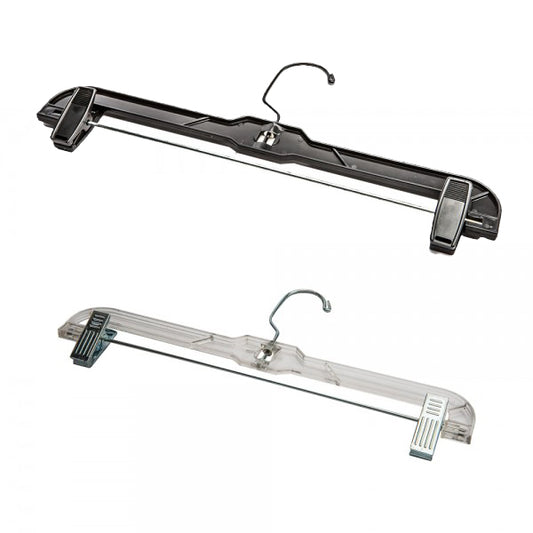 Box of 100 Heavy Duty Plastic Bottom Hangers 17" - Available in Clear and Black