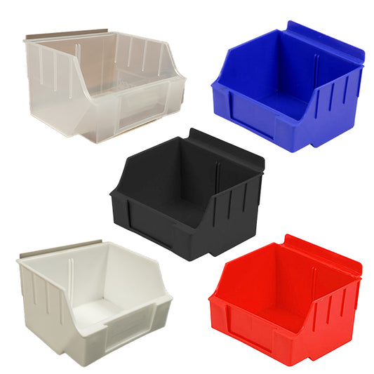 Plastic Slatwall Bins 4 1/2" x 5 1/2" x 3 1/2" - Available in Several Colors