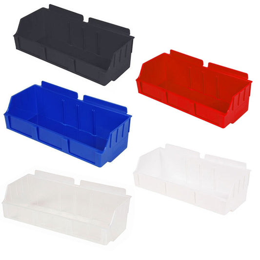 Plastic Slatwall Bins 4 1/2" x 11 1/2" x 3 1/2" - Available in Several Colors