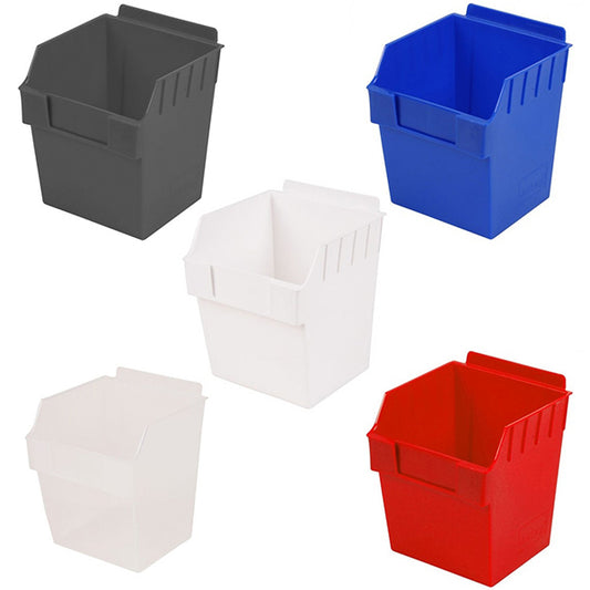 Plastic Slatwall Bins 6" x 6" x 7" - Available in Several Colors