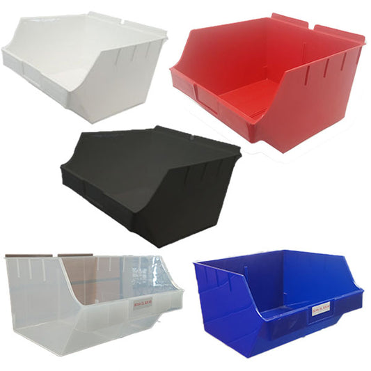 Plastic Slatwall Bins 11" x 11" x 7" - Available in Several Colors