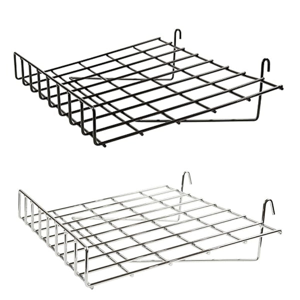 Grid Shelf 15" x 24" Slant with Lip - Available in Black or Chrome