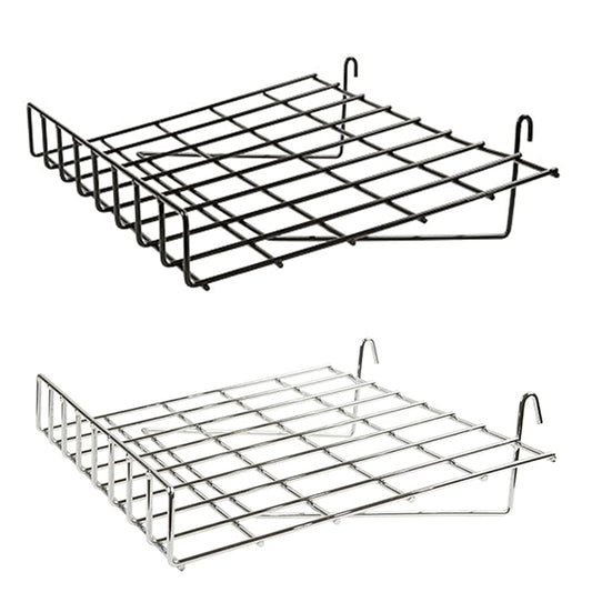 Grid Shelf 15" x 24" Slant with Lip - Available in Black or Chrome