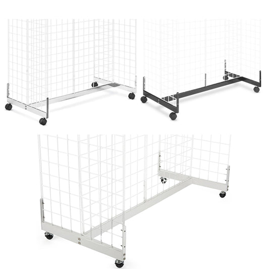Gridwall H Base w/ Casters - Available in Black, White and Chrome