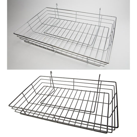 Grid Basket 24 x 15 x 4.5: Available in Chrome and Black